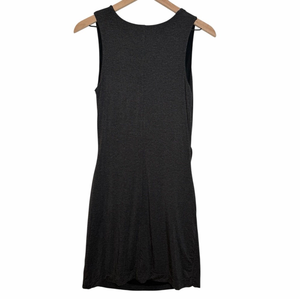 Athleta Reversible Black & Gray Draped Ruched Modal Stretch Dress XS Travel - Picture 6 of 10